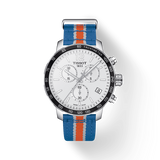 Tissot Quickster Chronograph NBA New York Kicks White Dial Multicolored Nato Strap Watch For Men - T095.417.17.037.06 Buy Now By Tissot