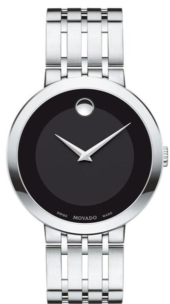 Movado Esperanza 39mm Black Dial Silver Steel Strap Watch For Men - 0607057 Buy Now By Movado