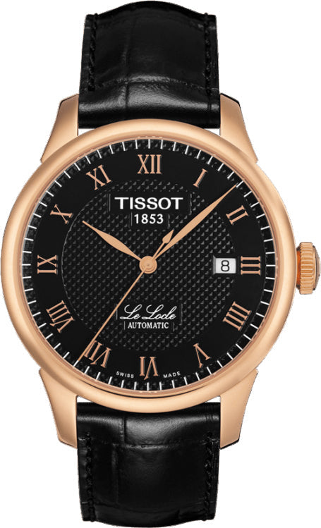 Tissot T Classic Le Locle Automatic Black Dial Black Leather Strap Watch For Men - T41.5.423.53 Buy Now By Tissot