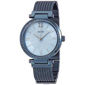 Guess Soho Diamonds Blue Dial Blue Mesh Bracelet Watch For Women - W0638L3 Buy Now By Guess
