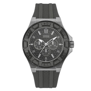Guess Force Grey Dial Grey Rubber Strap Watch For Men - W0674G8 Buy Now By Guess