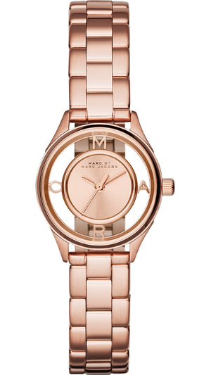 Marc Jacobs Tether Transparent Rose Gold Dial Rose Gold Steel Strap Watch for Women - MBM3417 Buy Now By Marc Jacobs