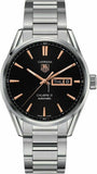 Tag Heuer Carrera Calibre 5 Automatic Black Dial Silver Steel Strap Watch for Men - WAR201C.BA0723 Buy Now By Tag Heuer