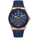Guess Legacy Blue Dial Blue Silicone Strap Watch For Men - W1049G2 Buy Now By Guess