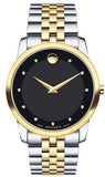 Movado Museum Classic Diamonds Black Dial Two Tone Steel Strap Watch For Men - 0606879 Buy Now By Movado