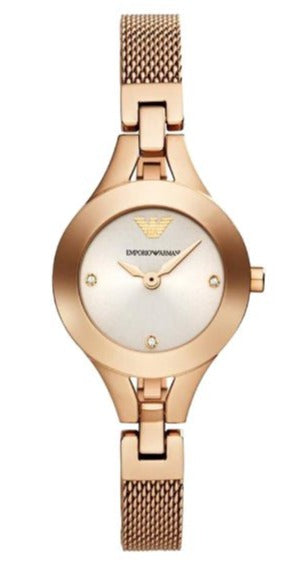 Emporio Armani Chiara Silver Dial Rose Gold Steel Strap Watch For Women - AR7362 Buy Now By Emporio Armani