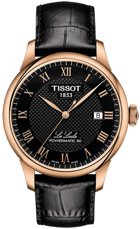 Tissot Le Locle Powermatic 80 Black Dial Black Leather Strap Watch For Men - T006.407.36.053.00 Buy Now By Tissot