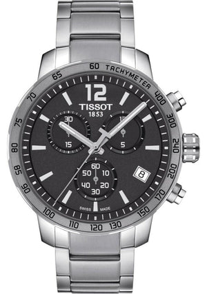 Tissot Quickster Chronograph Black Dial Silver Steel Strap Watch For Men - T095.417.11.067.00 Buy Now By Tissot