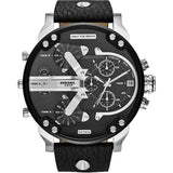 Diesel Mr Daddy Chronograph Black Dial Black Leather Strap Watch For Men - DZ7313 Buy Now By Diesel