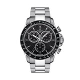 Tissot V8 Quartz Chronograph Black Dial Silver Steel Strap Watch For Men - T106.417.11.051.00 Buy Now By Tissot