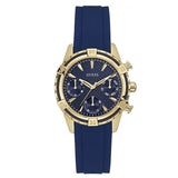 Guess Catalina Blue Gold Tone Blue Silicone Strap Watch For Women - W0562L2 Buy Now By Guess