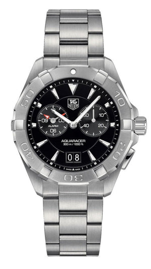 Tag Heuer Aquaracer Quartz Black Dial Silver Steel Strap Watch for Men - WAY111Z.BA0928 Buy Now By Tag Heuer