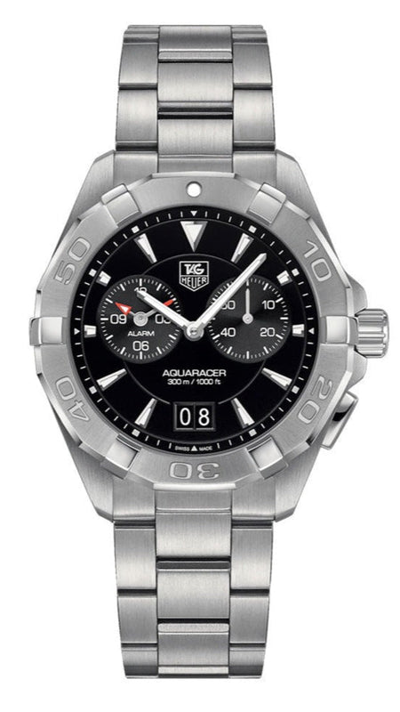 Tag Heuer Aquaracer Quartz Black Dial Silver Steel Strap Watch for Men - WAY111Z.BA0928 Buy Now By Tag Heuer