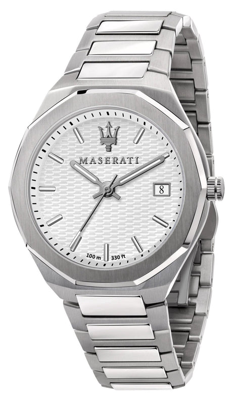 Maserati Stile 3H White Dial Silver Steel Strap Watch For Men - R8853142005 Buy Now By Maserati