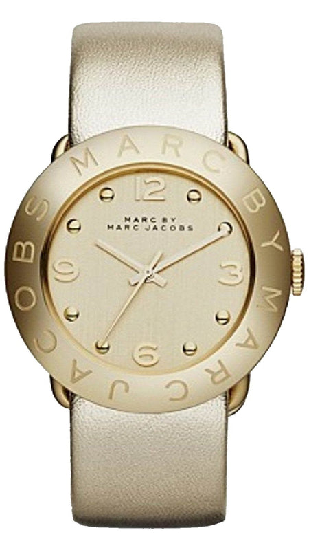 Marc Jacobs Amy Gold Dial Gold Leather Strap Watch for Women - MBM8627 Buy Now By Marc Jacobs