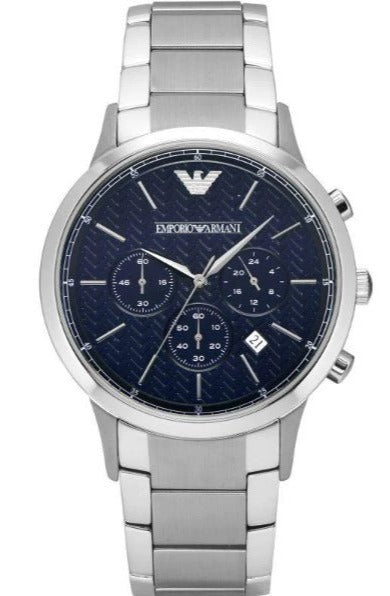 Emporio Armani Renato Chronograph Blue Dial Silver Steel Strap Watch For Men - AR2486 Buy Now By Emporio Armani