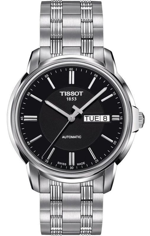 Tissot Automatics III Black Dial Silver Steel Strap Watch For Men - T065.430.11.051.00 Buy Now By Tissot