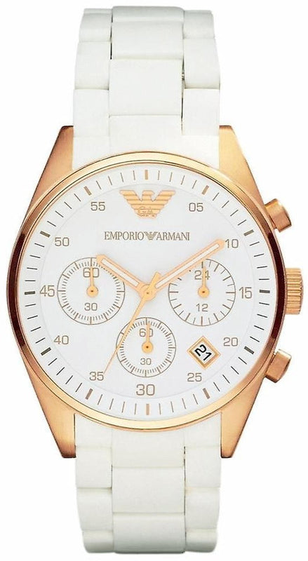 Emporio Armani Sportivo Silver Dial White Silicone Strap Watch For Women - AR5920 Buy Now By Emporio Armani