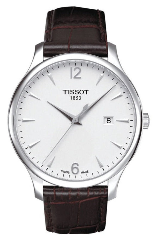 Tissot T Classic Tradition White Dial Brown Leather Strap Watch For Men - T063.610.16.037.00 Buy Now By Tissot