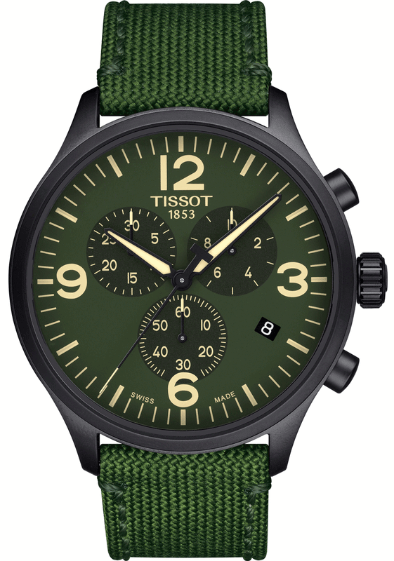 Tissot Chrono XL Green Dial Green NATO Strap Watch For Men - T116.617.37.097.00 Buy Now By Tissot