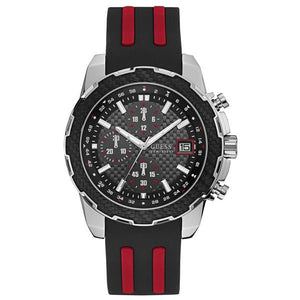 Guess Octane Chronograph Black Dial Two Tone Silicone Strap Watch For Men - W1047G1 Buy Now By Guess