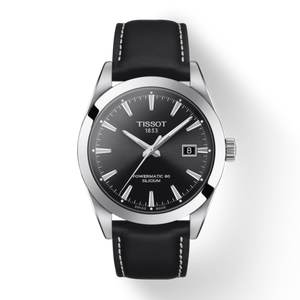Tissot Gentleman Powermatic 80 Silicium Black Dial Black Leather Strap Watch For Men - T127.407.16.051.00 Buy Now By Tissot