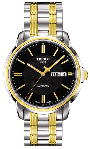 Tissot Automatics III Day Date Black Dial Two Tone Steel Strap Watch For Men - T065.430.22.051.00 Buy Now By Tissot