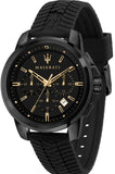 Maserati Successo Black Dial Black Rubber Strap Watch For Men - R8871621011 Buy Now By Maserati