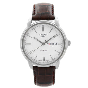 Tissot Automatics III Steel White Dial Brown Leather Strap Watch For Men - T065.430.16.031.00 Buy Now By Tissot