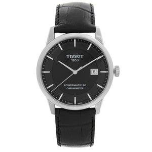 Tissot T Classic Luxury Powermatic 80 Black Dial Black Leather Strap Watch For Men - T086.408.16.051.00 Buy Now By Tissot