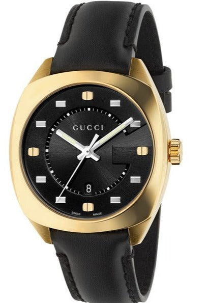 Gucci GG2570 Quartz Black Dial Black Leather Strap Watch For Women - YA142408 Buy Now By Gucci