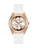 Guess G Twist White & Gold Dial White Silicone Strap Watch For Women - W0911L5 Buy Now By Guess