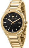 Maserati Stile Black Dial Gold Steel Strap Watch For Men - R8853142004 Buy Now By Maserati