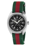 Gucci GG2570 Quartz Black Dial Green & Red Nylon Strap Watch For Men - YA142305 Buy Now By Gucci