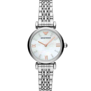 Emporio Armani Donna Mother of Pearl Dial Silver Steel Strap Watch For Women - AR11204 Buy Now By Emporio Armani