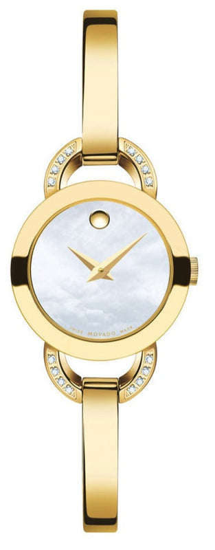 Movado Rondiro Mother of Pearl Dial Gold Steel Strap Watch For Women - 0606889 Buy Now By Movado