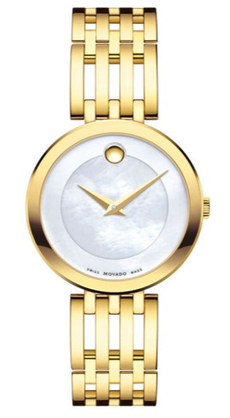 Movado Esperanza 28mm Mother of Pearl Dial Gold Steel Strap Watch For Women - 0607054 Buy Now By Movado