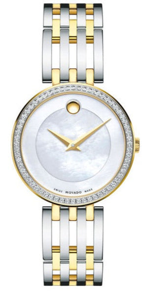 Movado Esperanza Mother of Pearl Dial Two Tone Steel Strap Watch For Women - 0607085 Buy Now By Movado