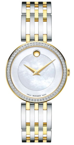 Movado Esperanza Mother of Pearl Dial Two Tone Steel Strap Watch For Women - 0607085 Buy Now By Movado