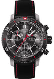 Tissot T Sport PRS 200 Chronograph Grey Dial Black Leather Strap Watch For Men - T067.417.26.051.00 Buy Now By Tissot