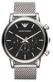 Emporio Armani Classic Chronograph Black Dial Silver Mesh Bracelet Watch For Men - AR1808 Buy Now By Emporio Armani