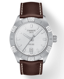 Tissot PR 100 Sport Silver Dial Brown Leather Strap Watch For Men - T101.610.16.031.00 Buy Now By Tissot