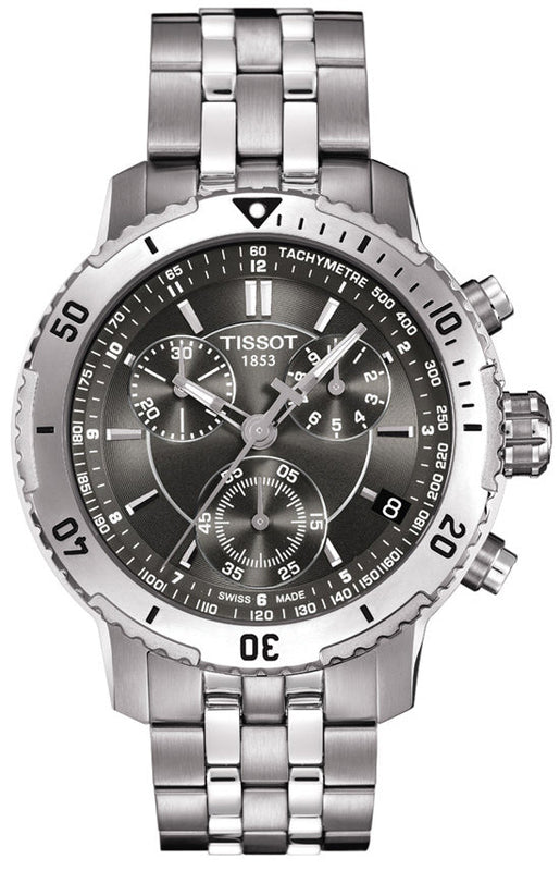 Tissot PRS 200 Grey Dial Chronograph Grey Dial Silver Steel Strap Watch For Men - T067.417.11.051.00 Buy Now By Tissot