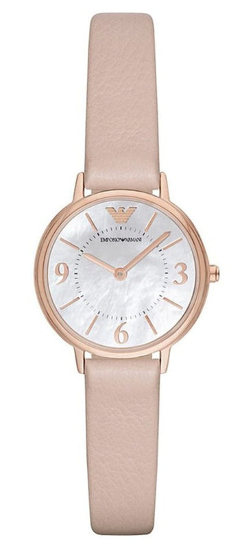 Emporio Armani Kappa White Mother of Pearl Dial Pink Leather Strap Watch For Women - AR2512 Buy Now By Emporio Armani