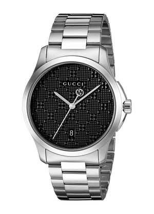 Gucci G Timeless Quartz Stainless Steel Black Dial 27mm Watch For Men - YA126522 Buy Now By Gucci