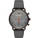Emporio Armani Aviator Grey Dial Grey Leather Strap Watch For Men - AR11168 Buy Now By Emporio Armani