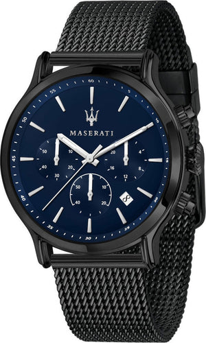 Maserati Epoca Black Edition Blue Dial Black Mesh Bracelet Watch For Men - R8873618008 Buy Now By Maserati