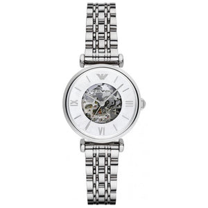 Emporio Armani Meccanico Mother of Pearl Dial Silver Steel Strap Watch For Women - AR1991 Buy Now By Emporio Armani