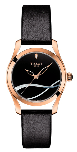 Tissot T Wave Black Dial Black Leather Strap Watch For Women - T112.210.36.051.00 Buy Now By Tissot