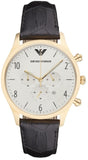 Emporio Armani Classic Chronograph White Dial Black Leather Strap Watch For Men - AR1892 Buy Now By Emporio Armani